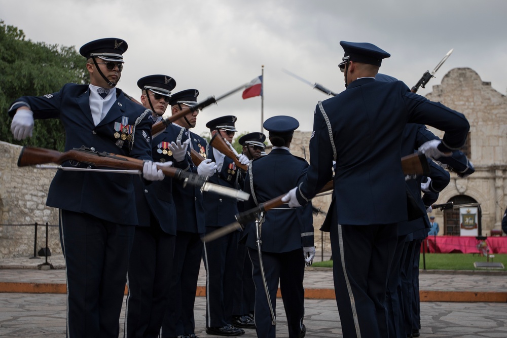 U.S. Air Force Honor Guard Drill Team performs in San Antonio