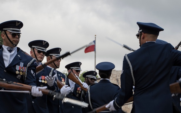U.S. Air Force Honor Guard Drill Team performs in San Antonio