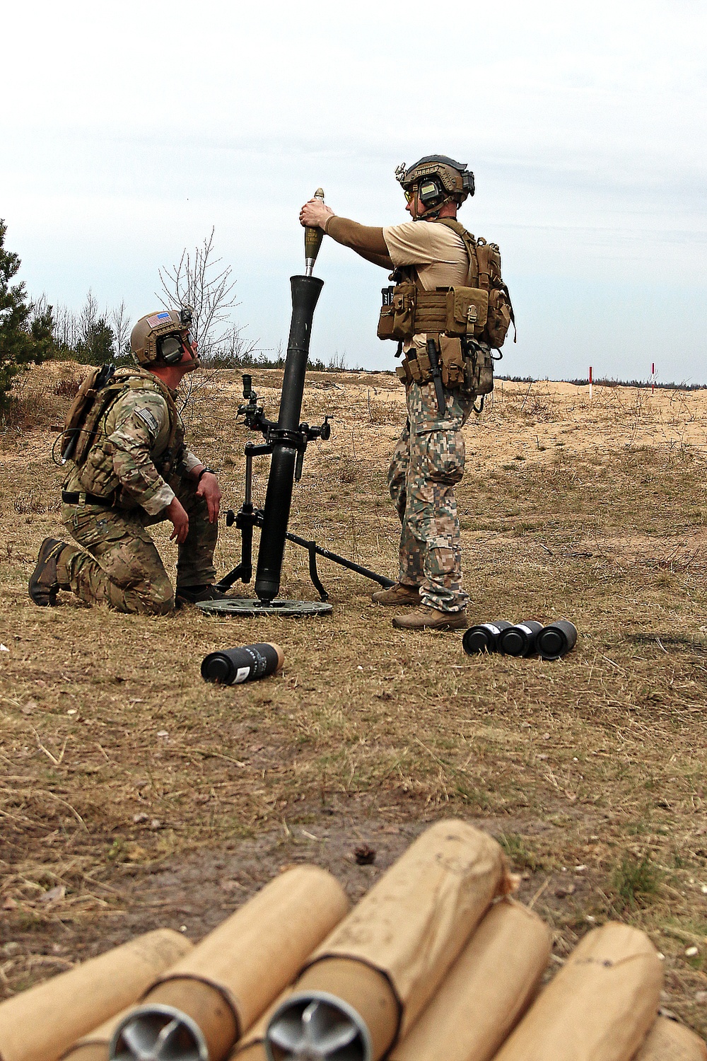 Hanging mortars with allied special operations soldiers
