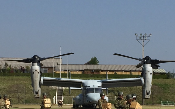 31st MEu delievers earthquake aid to Hakusui Sport Park