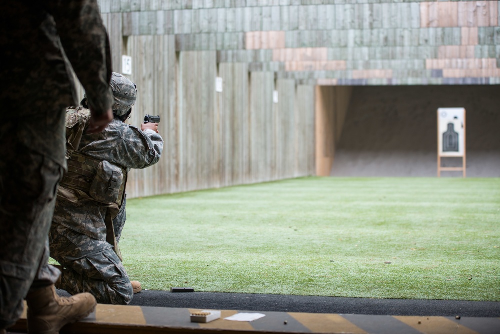 A co AFNORTH Bn Soldiers Qualify with M9 Pistols at a Dutch Range