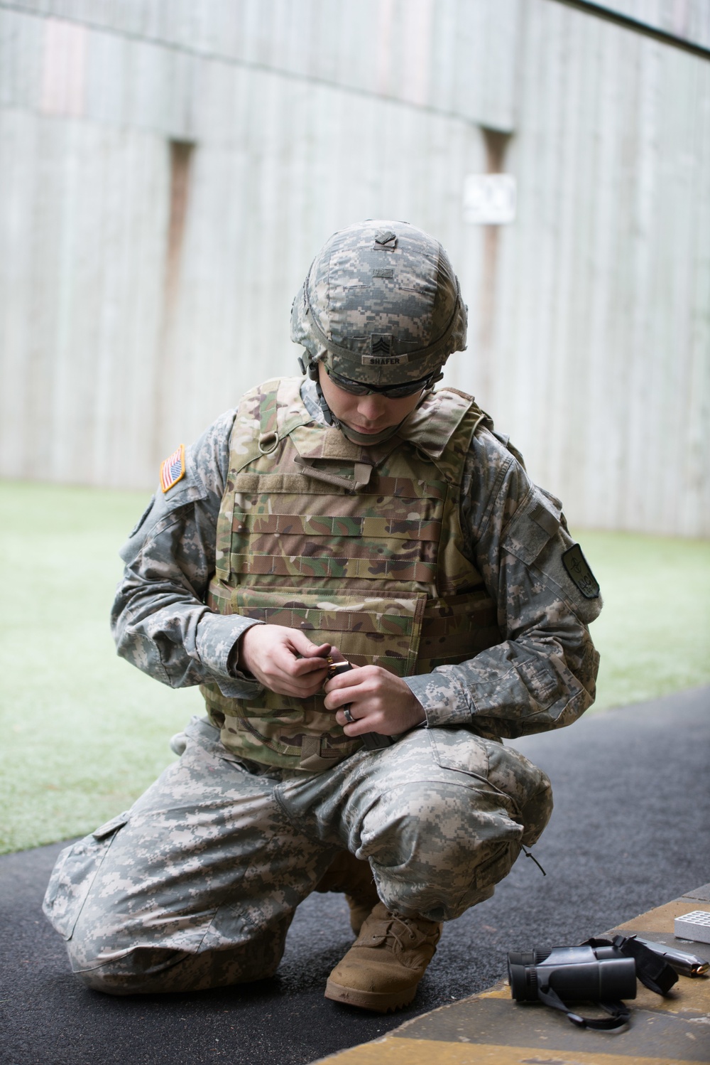 A co AFNORTH Bn Soldiers Qualify with M9 Pistols at a Dutch Range