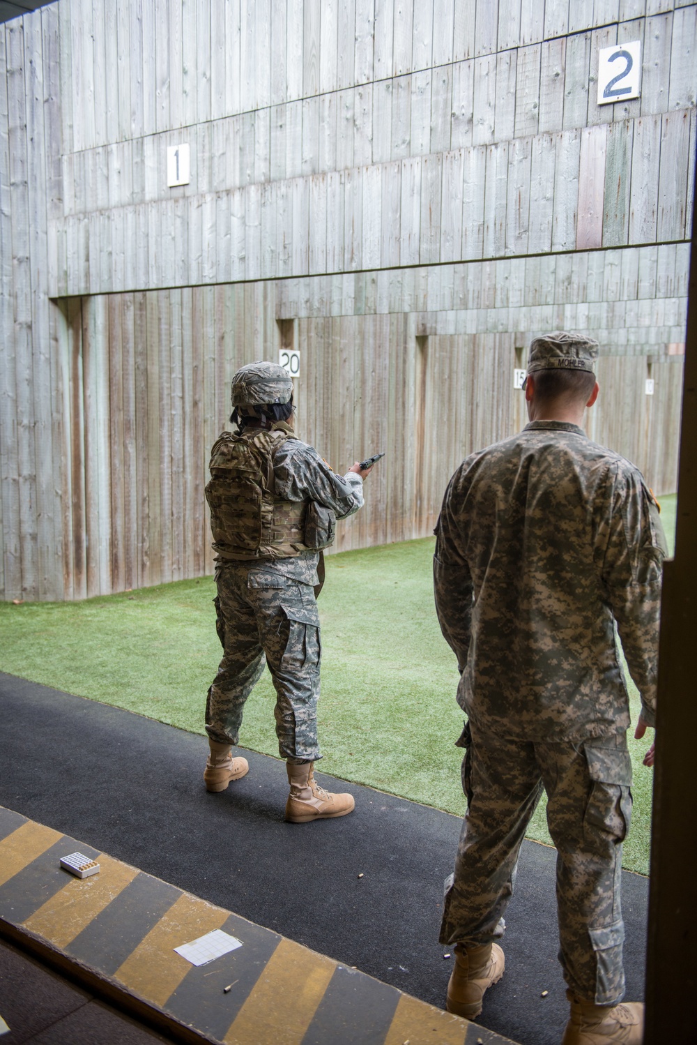 A co AFNORTH Bn Soldiers Qualify with M9 Pistols at a Dutch Range