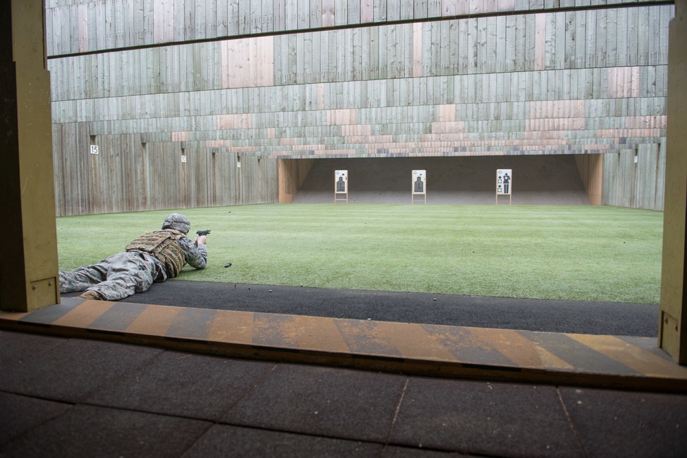 A co AFNORTH Bn Soldiers Qualify with M9 Pistols at a Dutch Range