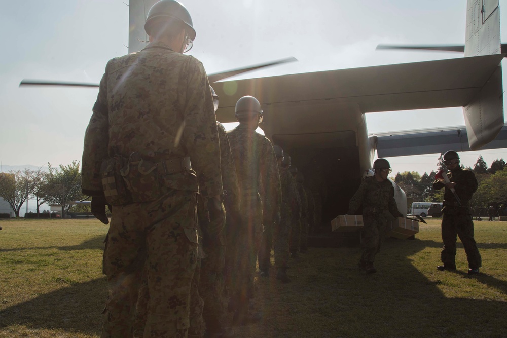31st MEU Marines help JSDF deliver much needed supplies to residents of Kyushu island