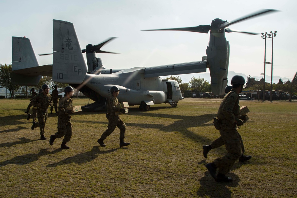 31st MEU Marines help JSDF deliver much needed supplies to residents of Kyushu island