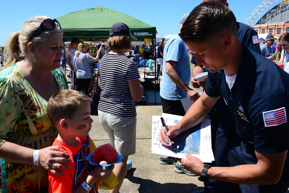 U.S. Navy Blue Angels Interact with Crowd