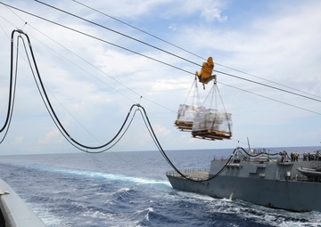 MSC's USNS Charles Drew Conducts Trilateral Replenishment At Sea