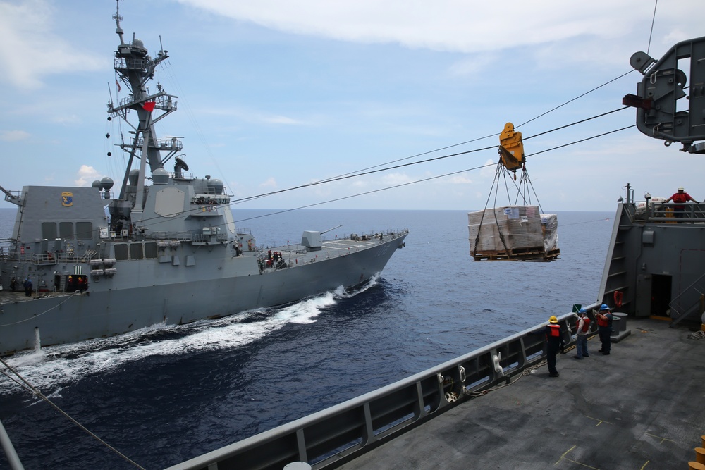 MSC's USNS Charles Drew Conduct’s Trilateral Replenishment-at-Sea