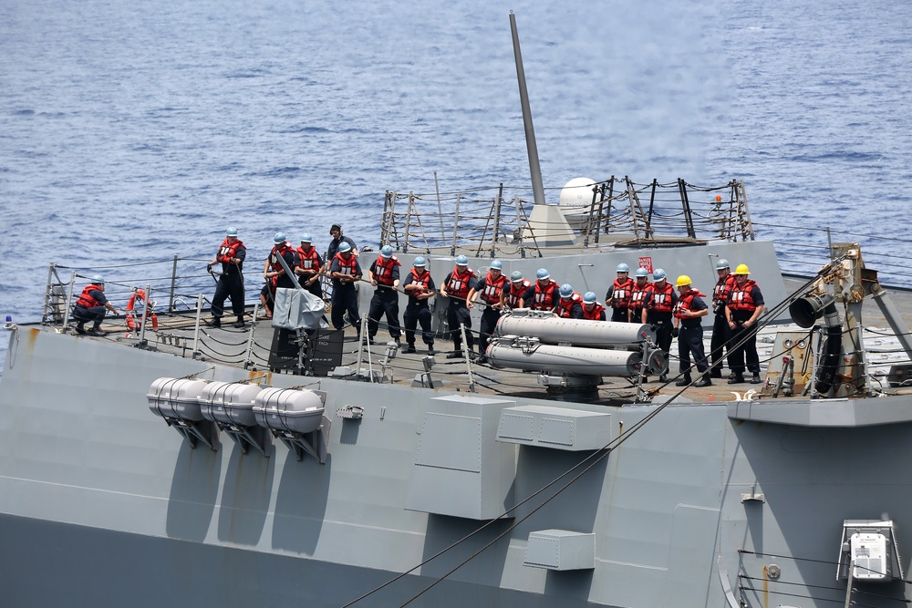 MSC's USNS Charles Drew Conduct’s Trilateral Replenishment-at-Sea