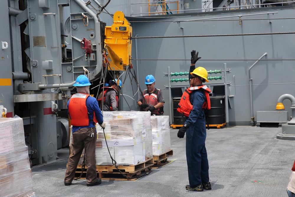 MSC's USNS Charles Drew Conduct’s Trilateral Replenishment-at-Sea