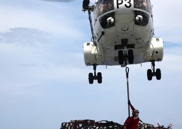 MSC's USNS Charles Drew Conducts Trilateral Replenishment At Sea