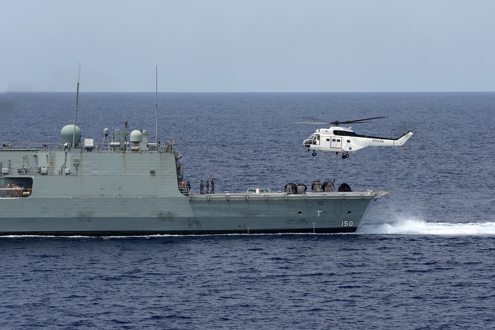 MSC's USNS Charles Drew Conducts Trilateral Replenishment At Sea