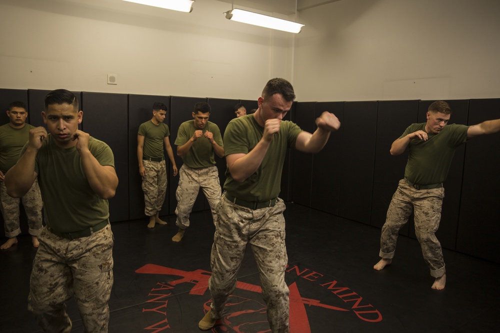 Marines practice MCMAP aboard MCAS Miramar