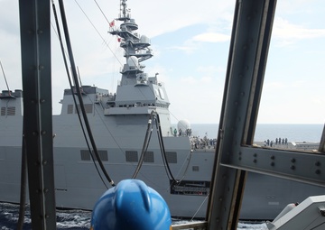 MSC's USNS Charles Drew Conduct’s Trilateral Replenishment-at-Sea