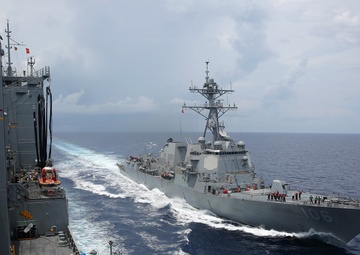 MSC's USNS Charles Drew Conducts Trilateral Replenishment-at-Sea