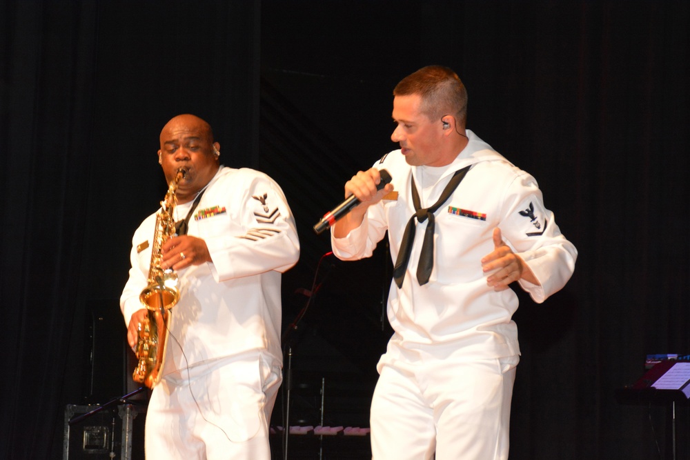 Navy Band Southeast performs at Smithson Valley High School during San Antonio Navy Week