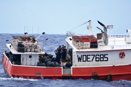 USCGC Kiska (WPB 1336) conducts fisheries boarding in Pacific