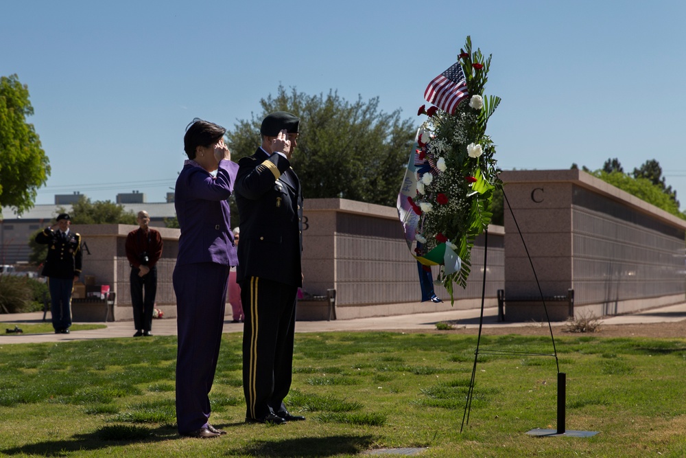 Vietnam Memorial Replica displayed at Bliss National Cemetery