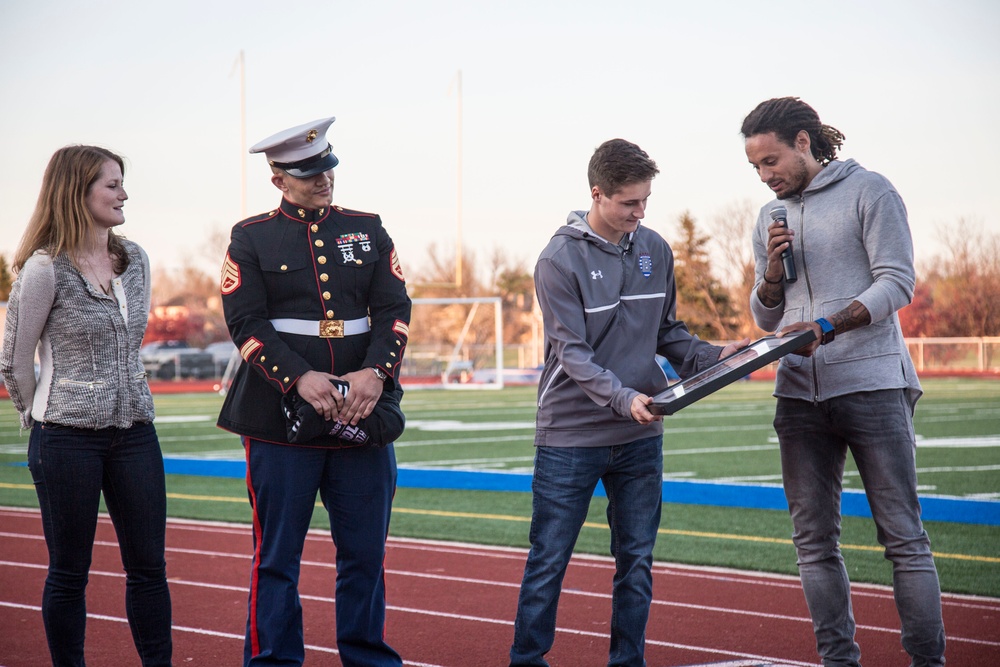 Marines Present High School Student Athlete of the Month Award