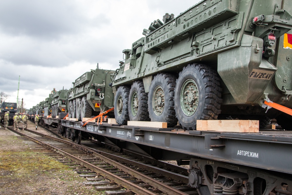 2nd Squadron, 2nd Cavalry Regiment equipment arrives in Lithuania