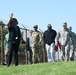 Soldiers and civilian staffs walk to spread sexual assault awareness