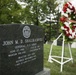 Prime Minister of Georgia lays a wreath at the gravesite of Gen. John Shalikashvili in Section 30 of Arlington National Cemetery