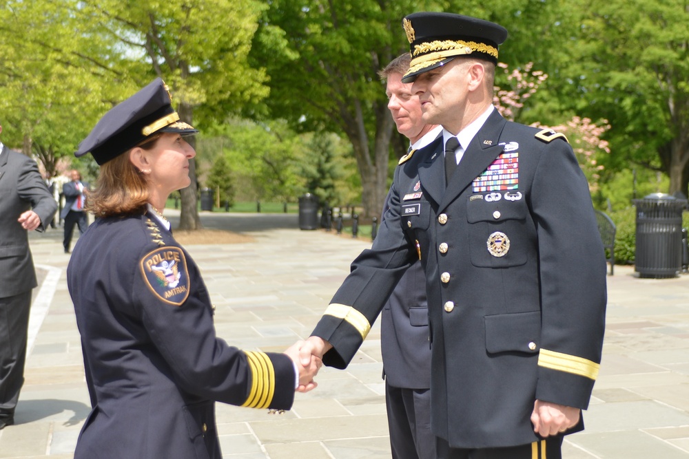 Military District of Washington hosts inter-agency partner at Arlington National Cemetery