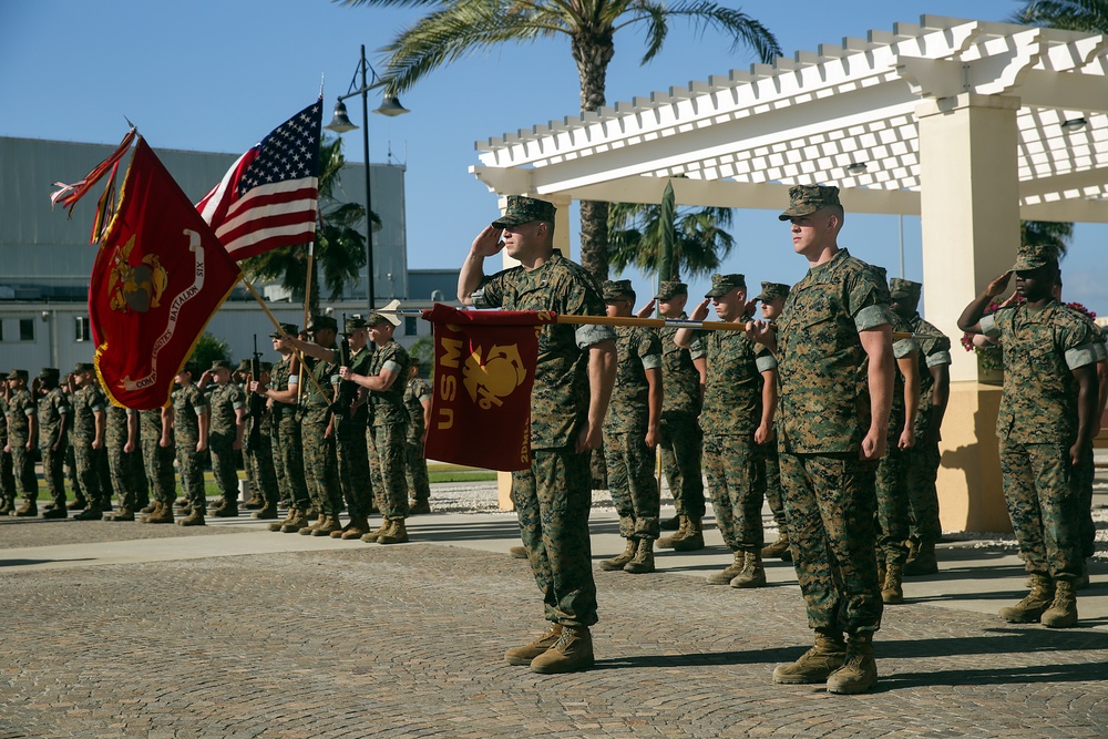 U.S. Marines change commanders in Italy