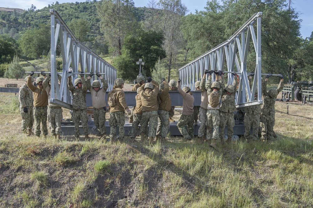 NMCB 5's FOB Crossing conducts a Bridge Build during FTX
