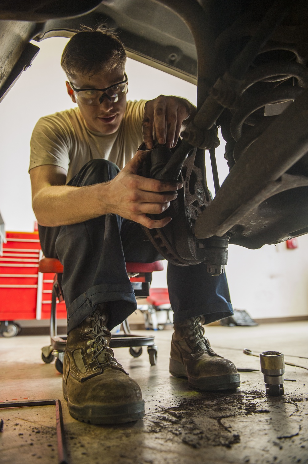Air Force special purpose vehicle maintenance shop helps keep birds in the sky