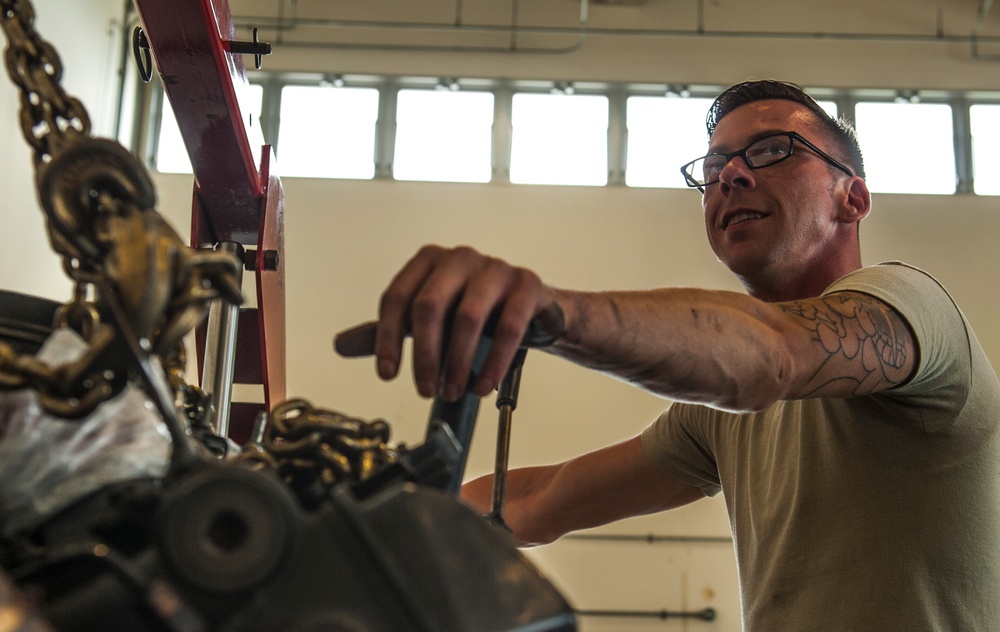 Air Force special purpose vehicle maintenance shop helps keep birds in the sky