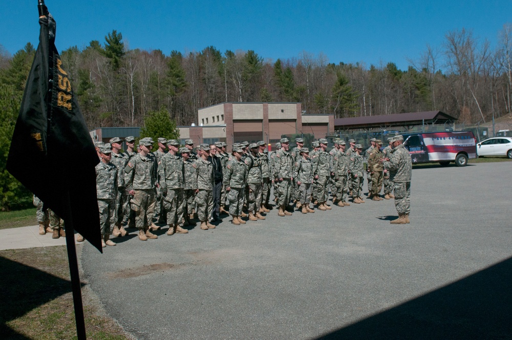 Recruit Sustainment Company at Attention