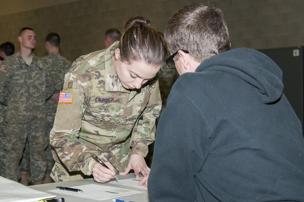 Soldier Signs In At Recruit Sustainment Company