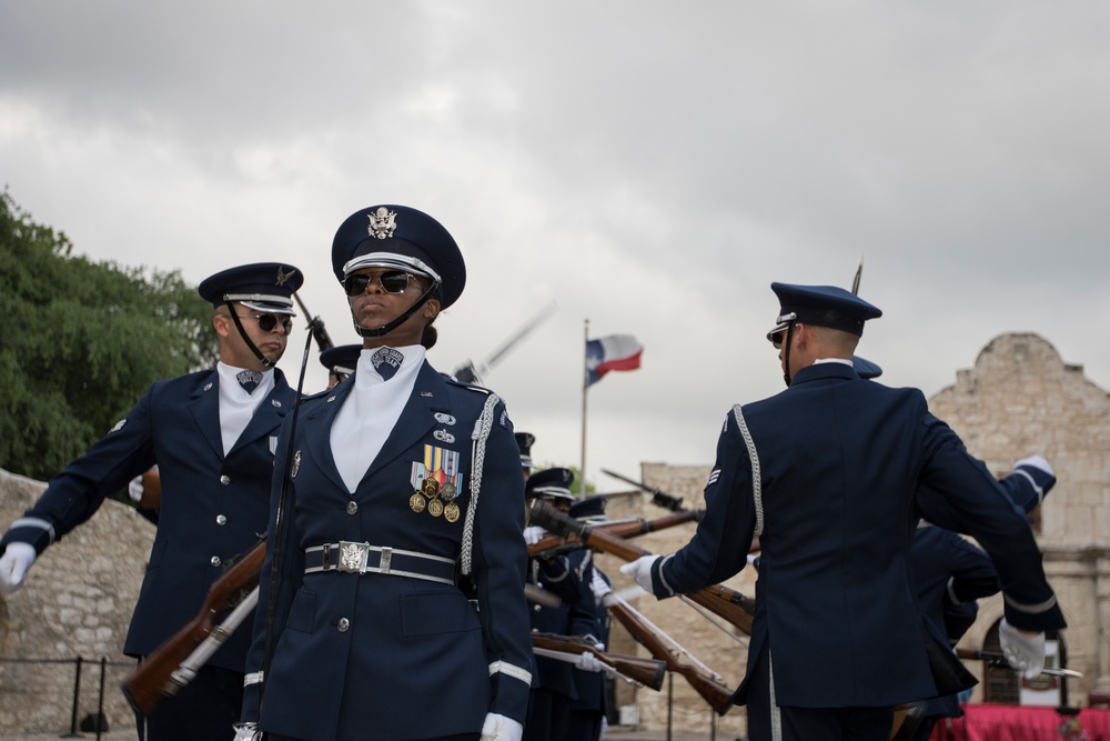 U.S. Air Force Honor Guard Drill Team performs in San Antonio