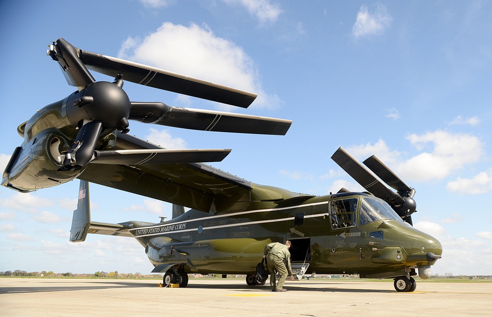 U.S. Marine Corps MV-22 Osprey visits RAF Mildenhall