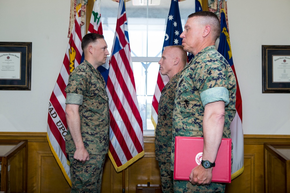 Brig. Gen. Weidley presents award