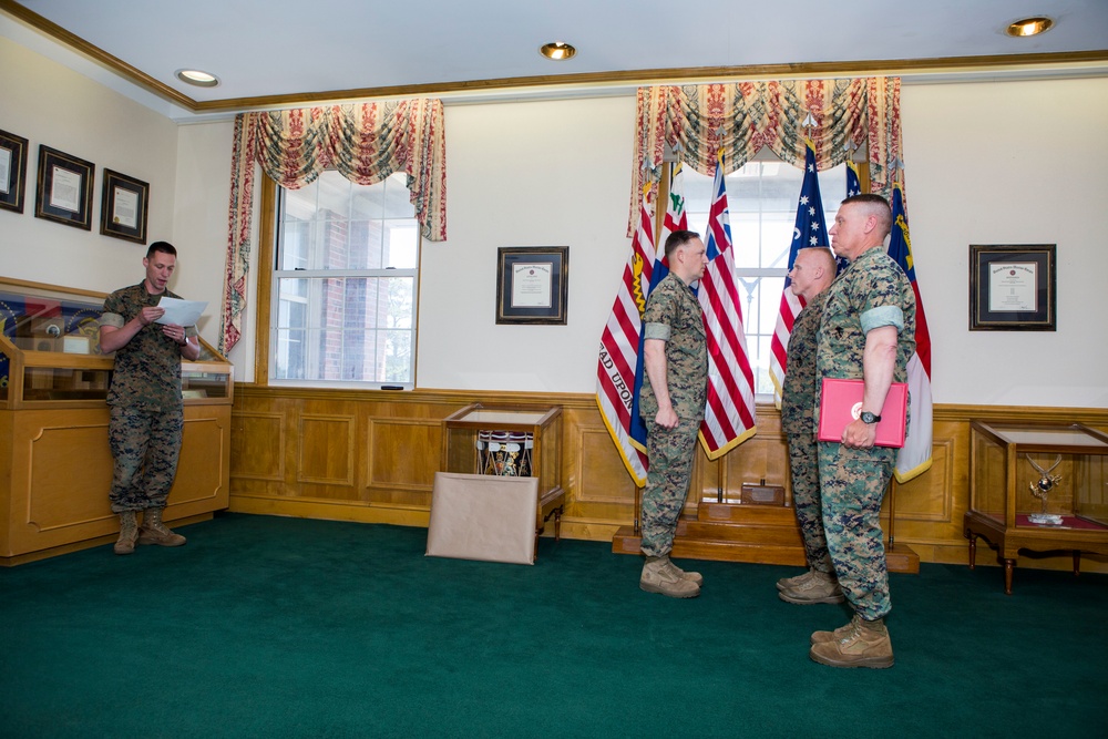 Brig. Gen. Weidley presents award