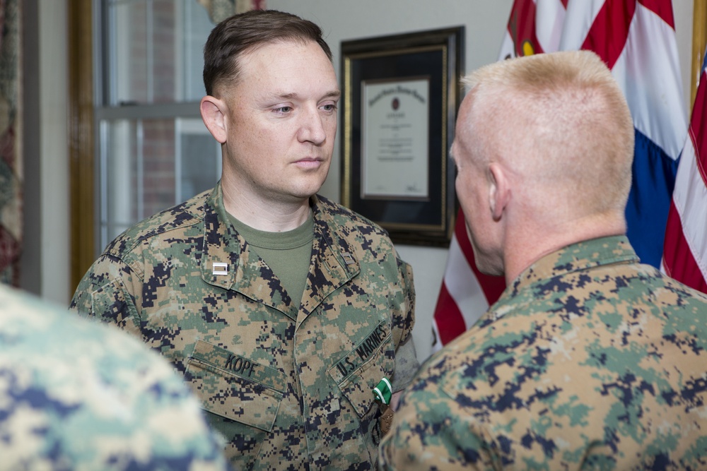 Brig. Gen. Weidley presents award