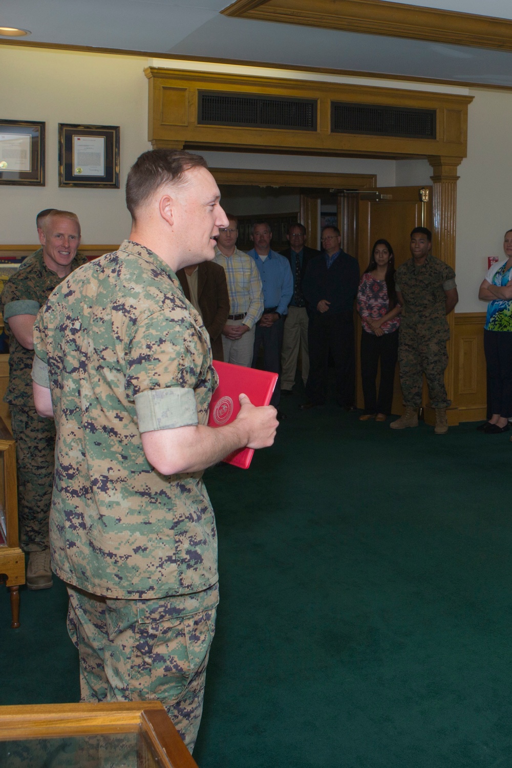 Brig. Gen. Weidley presents award