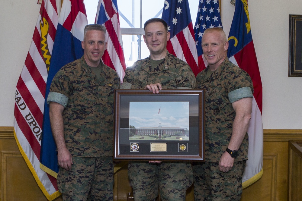 Brig. Gen. Weidley presents award