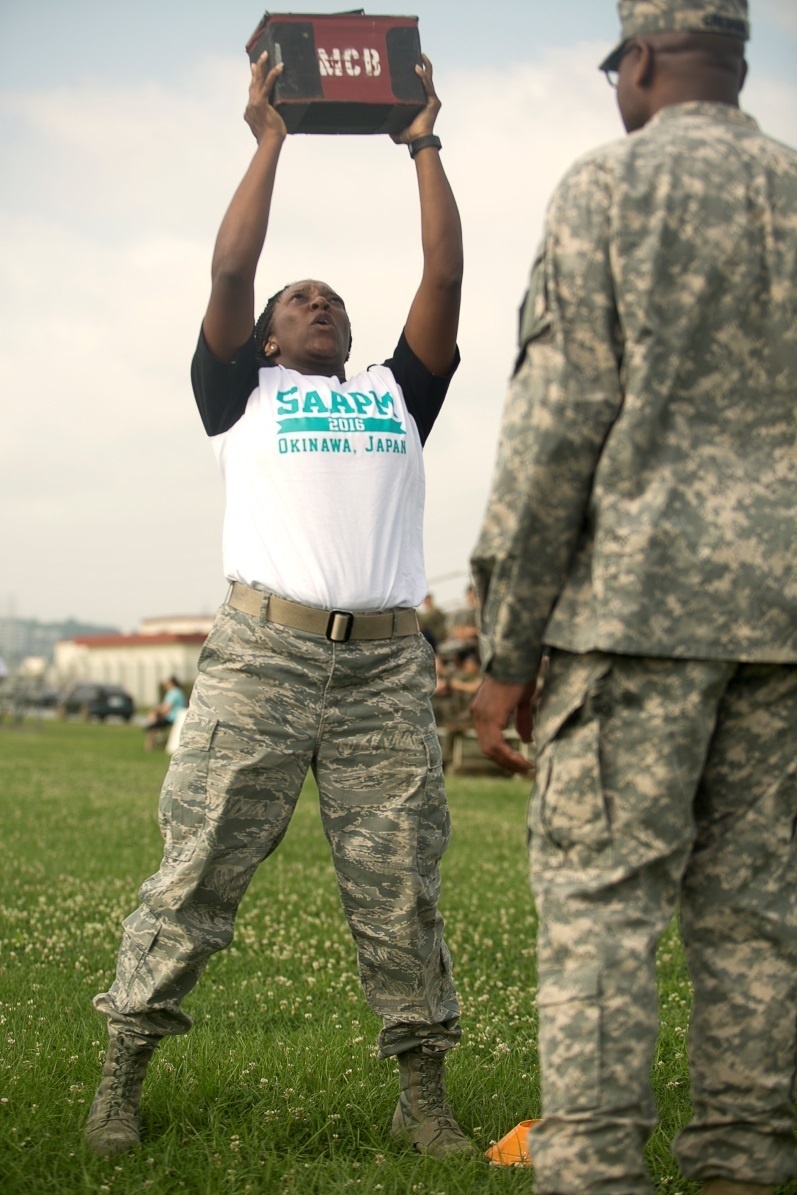 Service members compete in Sexual Assault Awareness and Prevention month field meet