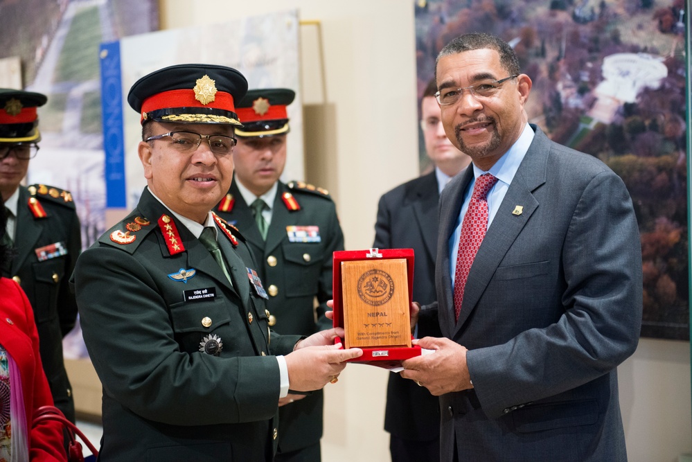 Chief of Staff of the Nepalese Army lays a wreath at the Tomb of the Unknown Soldier in Arlington National Cemetery