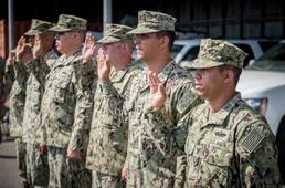 Coastal Riverine Squadron 1 Conducts Mass Re-enlistment Ahead of Mobilization