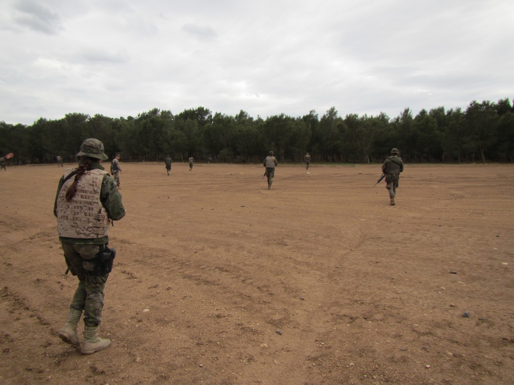 Crisis Response Marines and Spanish Army showcase equipment and techniques in bilateral training.