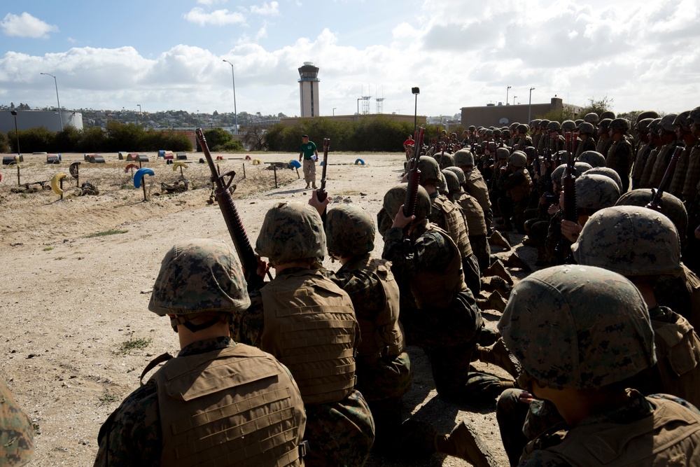 A Co Attacks the Bayonet Assault Course