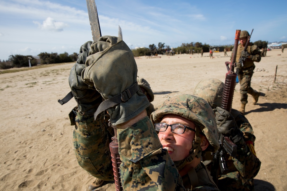 A Co Attacks the Bayonet Assault Course