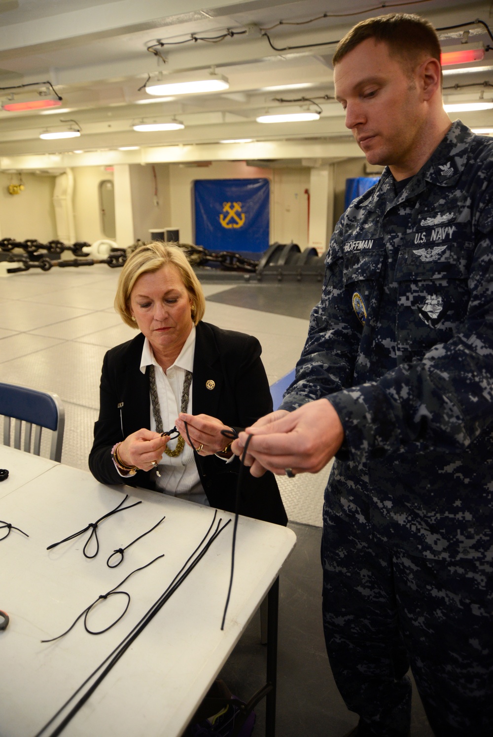 Ship Sponsor Tours CVN 78's Forecastle