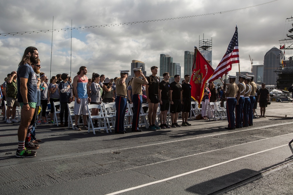 Recon Marines finish 1,500 mile run with veterans to honor hero