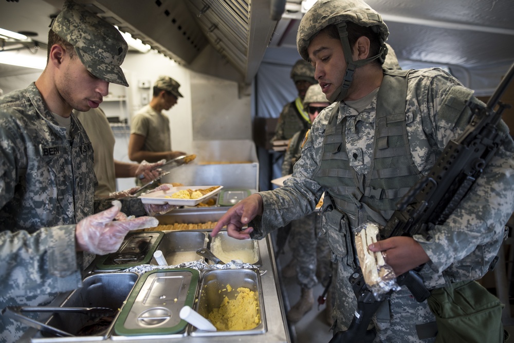 Army breakfast in the field